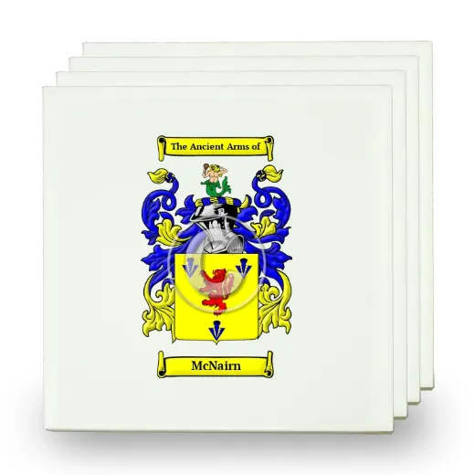 McNairn Set of Four Small Tiles with Coat of Arms