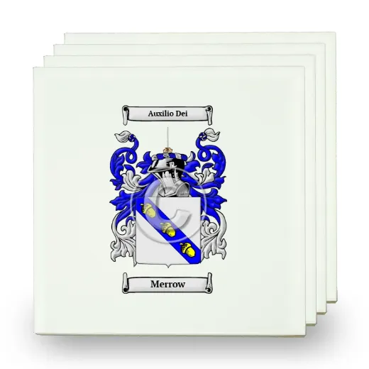 Merrow Set of Four Small Tiles with Coat of Arms