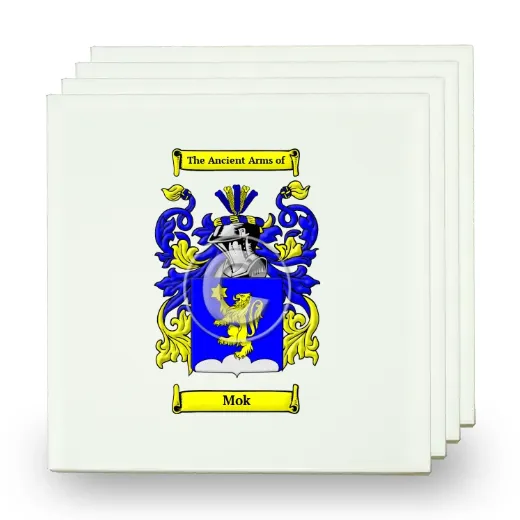 Mok Set of Four Small Tiles with Coat of Arms