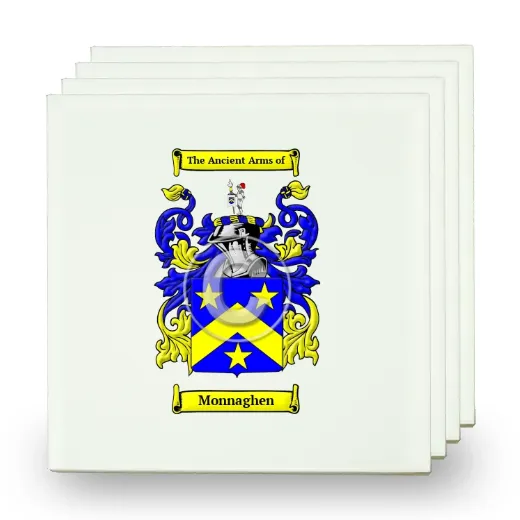 Monnaghen Set of Four Small Tiles with Coat of Arms