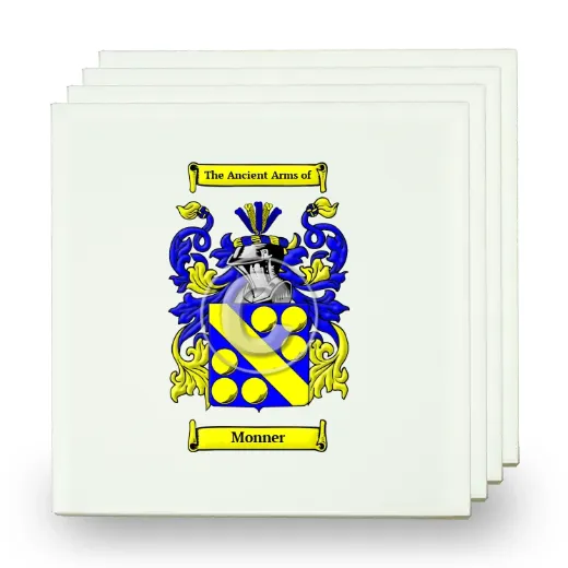 Monner Set of Four Small Tiles with Coat of Arms