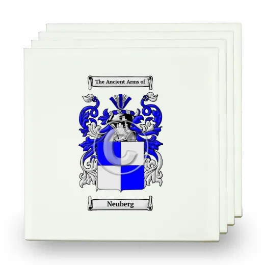 Neuberg Set of Four Small Tiles with Coat of Arms