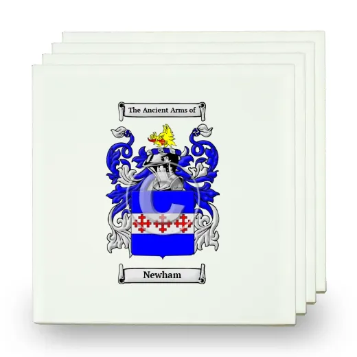 Newham Set of Four Small Tiles with Coat of Arms