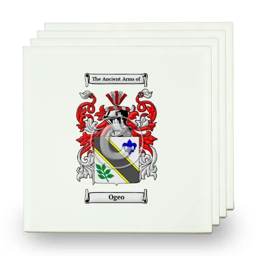 Ogeo Set of Four Small Tiles with Coat of Arms
