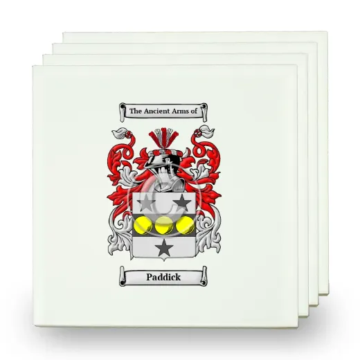 Paddick Set of Four Small Tiles with Coat of Arms