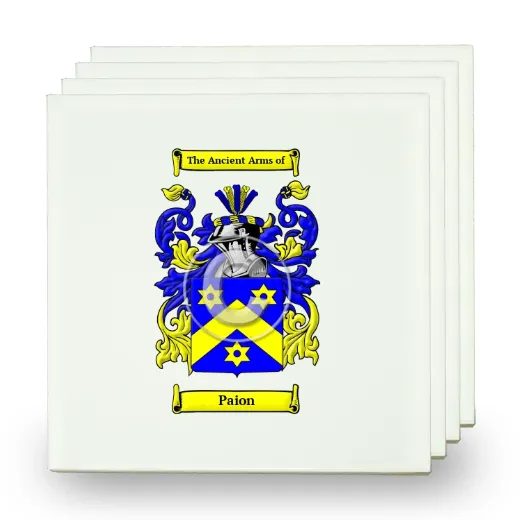 Paion Set of Four Small Tiles with Coat of Arms