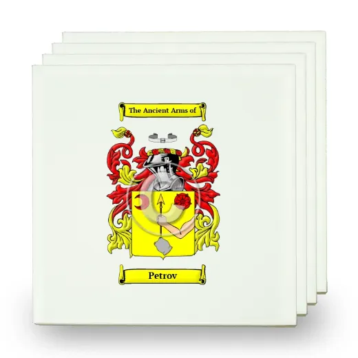 Petrov Set of Four Small Tiles with Coat of Arms