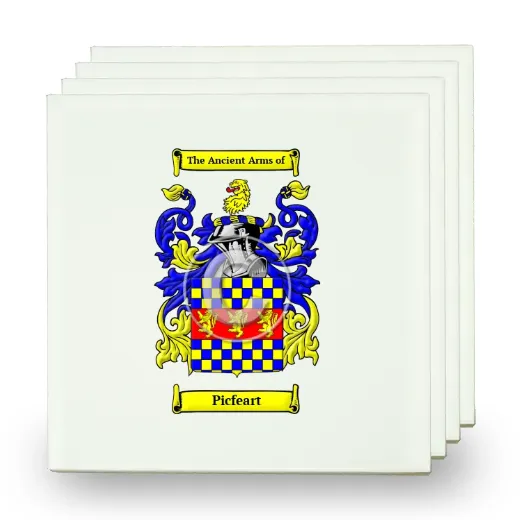 Picfeart Set of Four Small Tiles with Coat of Arms
