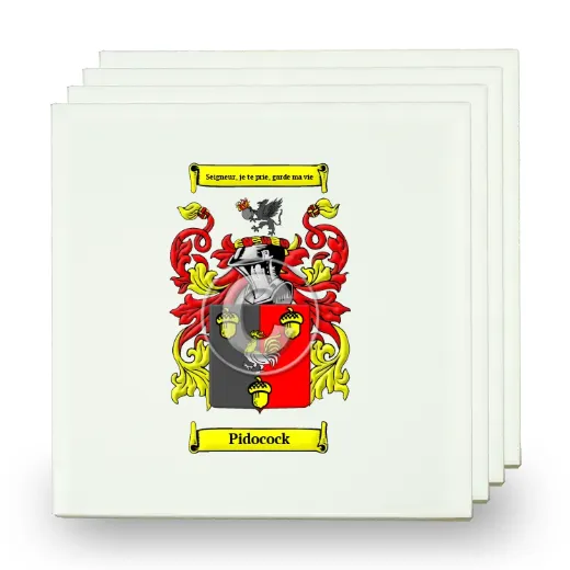 Pidocock Set of Four Small Tiles with Coat of Arms