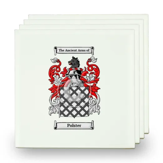 Polster Set of Four Small Tiles with Coat of Arms