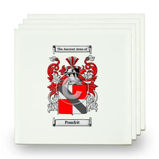 Pomfrit Set of Four Small Tiles with Coat of Arms