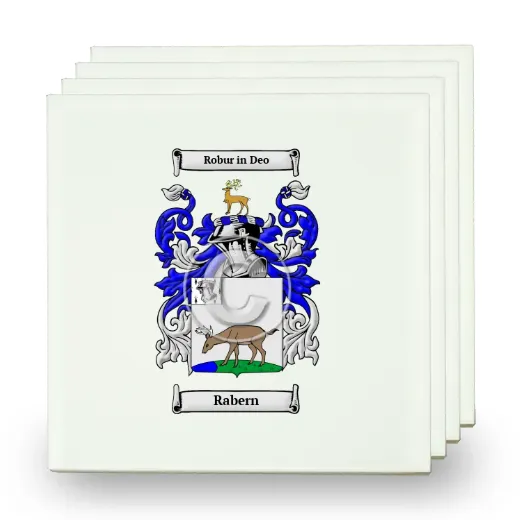 Rabern Set of Four Small Tiles with Coat of Arms