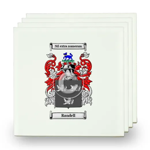 Randell Set of Four Small Tiles with Coat of Arms