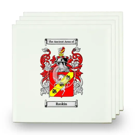 Raskin Set of Four Small Tiles with Coat of Arms
