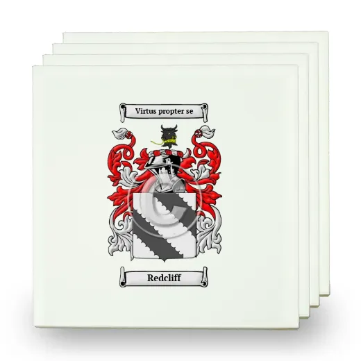 Redcliff Set of Four Small Tiles with Coat of Arms