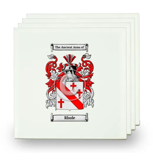 Rhule Set of Four Small Tiles with Coat of Arms