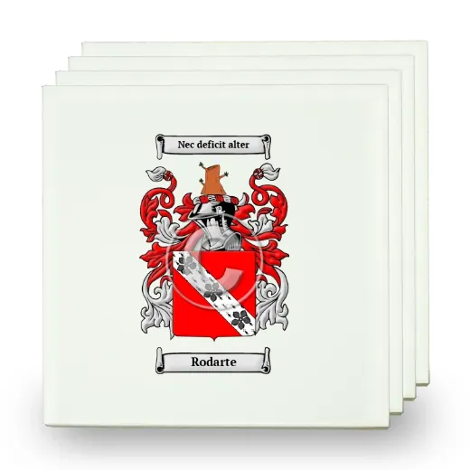 Rodarte Set of Four Small Tiles with Coat of Arms
