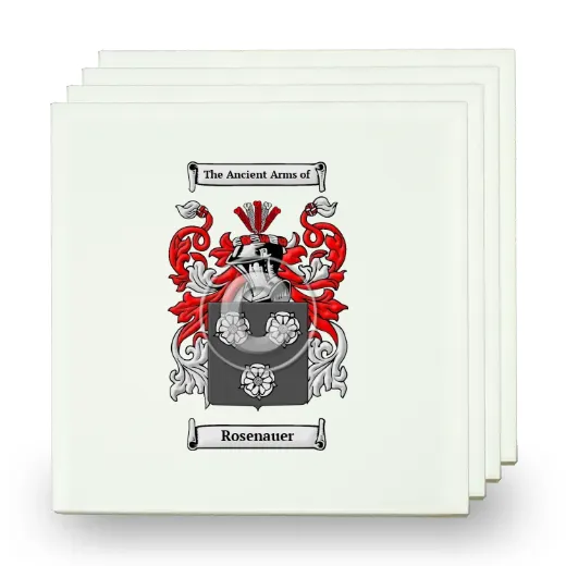 Rosenauer Set of Four Small Tiles with Coat of Arms