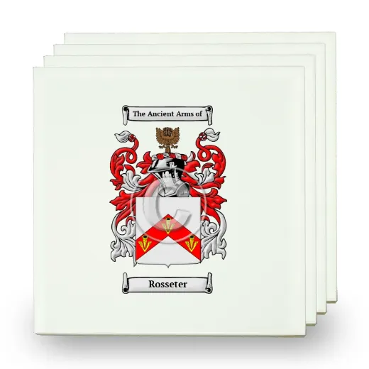 Rosseter Set of Four Small Tiles with Coat of Arms