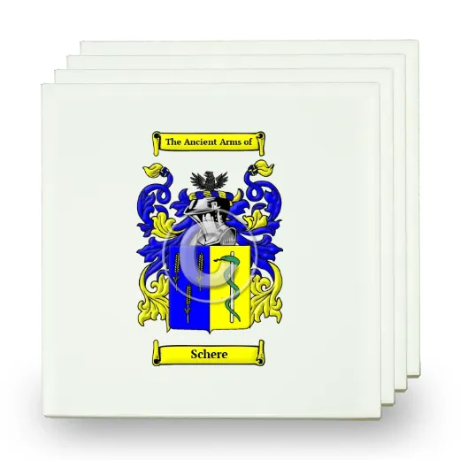 Schere Set of Four Small Tiles with Coat of Arms