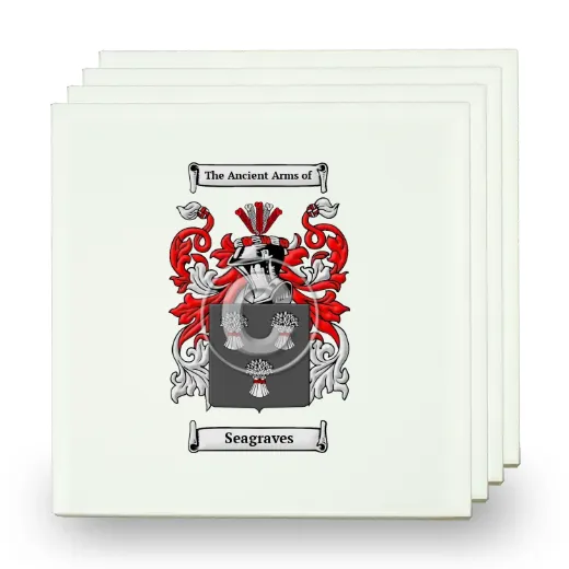 Seagraves Set of Four Small Tiles with Coat of Arms