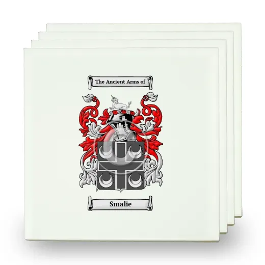 Smalie Set of Four Small Tiles with Coat of Arms