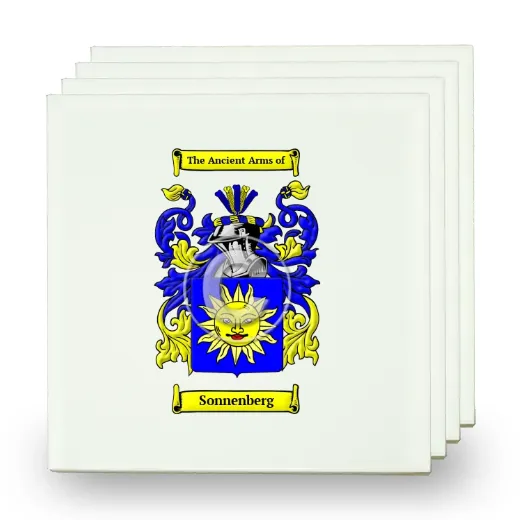 Sonnenberg Set of Four Small Tiles with Coat of Arms