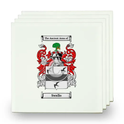 Swallo Set of Four Small Tiles with Coat of Arms