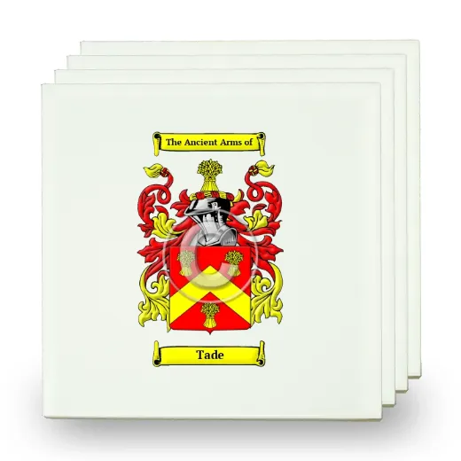 Tade Set of Four Small Tiles with Coat of Arms