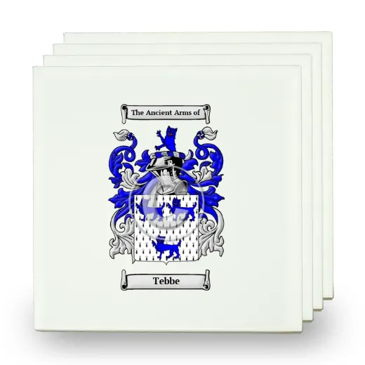 Tebbe Set of Four Small Tiles with Coat of Arms