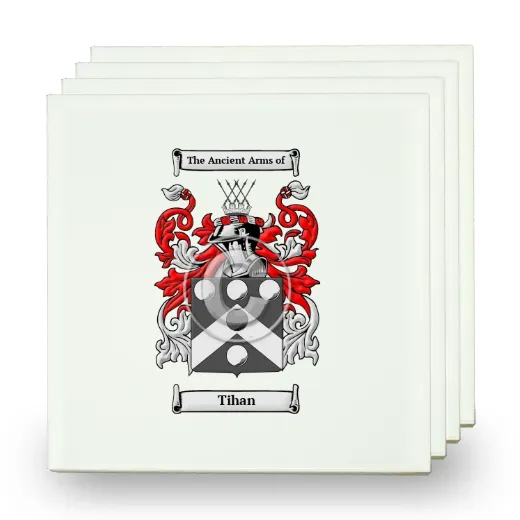 Tihan Set of Four Small Tiles with Coat of Arms