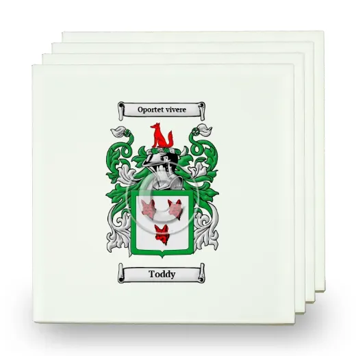 Toddy Set of Four Small Tiles with Coat of Arms