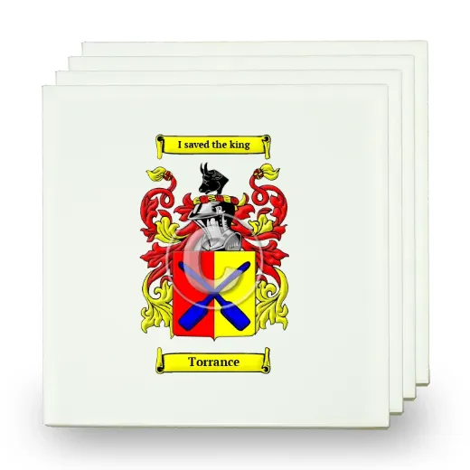 Torrance Set of Four Small Tiles with Coat of Arms