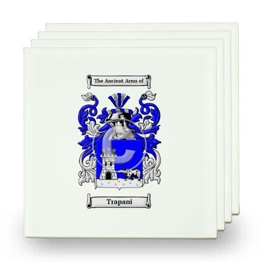 Trapani Set of Four Small Tiles with Coat of Arms