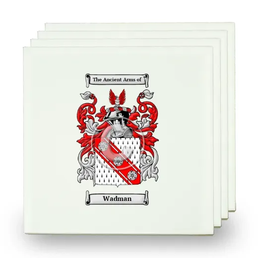 Wadman Set of Four Small Tiles with Coat of Arms