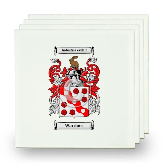 Warriner Set of Four Small Tiles with Coat of Arms