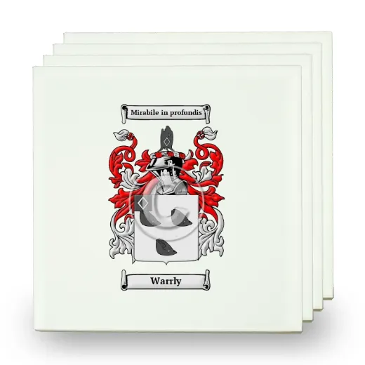 Warrly Set of Four Small Tiles with Coat of Arms