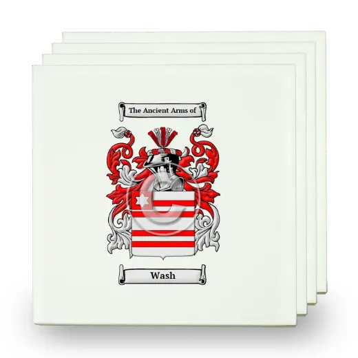 Wash Set of Four Small Tiles with Coat of Arms