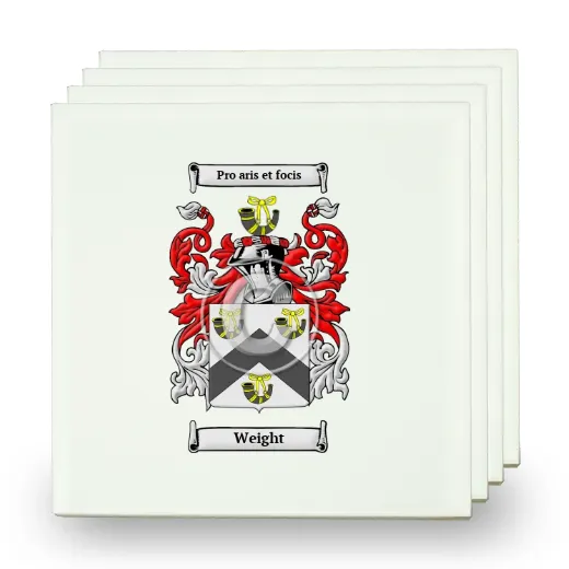 Weight Set of Four Small Tiles with Coat of Arms