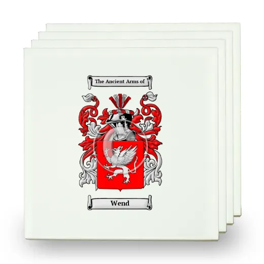 Wend Set of Four Small Tiles with Coat of Arms