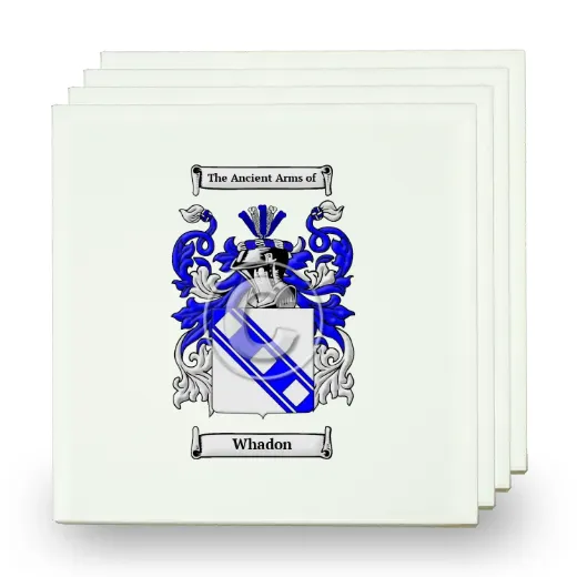 Whadon Set of Four Small Tiles with Coat of Arms
