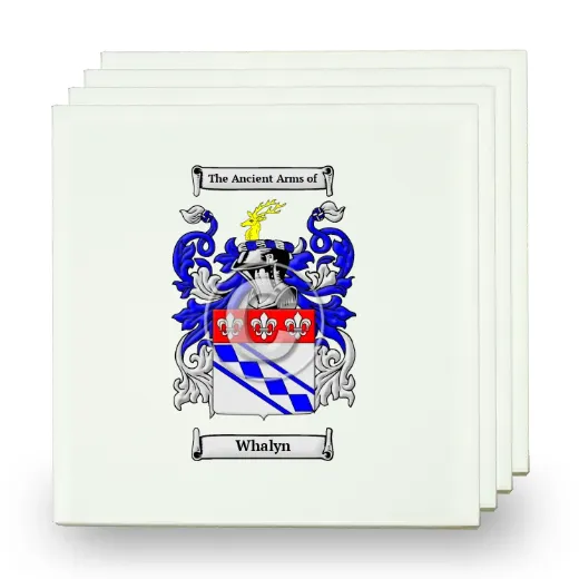 Whalyn Set of Four Small Tiles with Coat of Arms