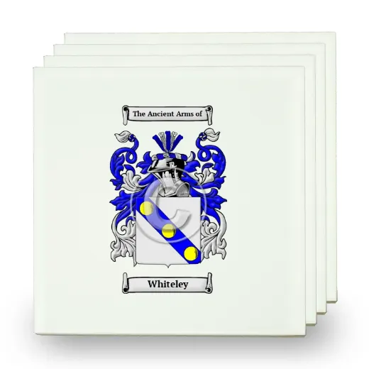 Whiteley Set of Four Small Tiles with Coat of Arms