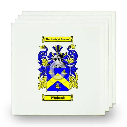 Winbank Set of Four Small Tiles with Coat of Arms
