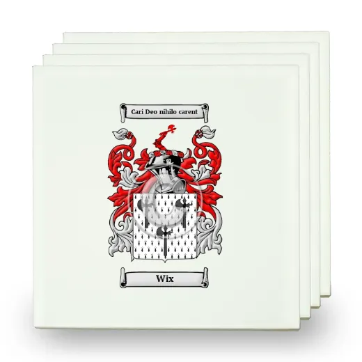 Wix Set of Four Small Tiles with Coat of Arms