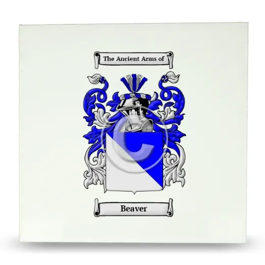Beaver Large Ceramic Tile with Coat of Arms