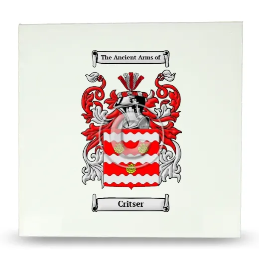 Critser Large Ceramic Tile with Coat of Arms