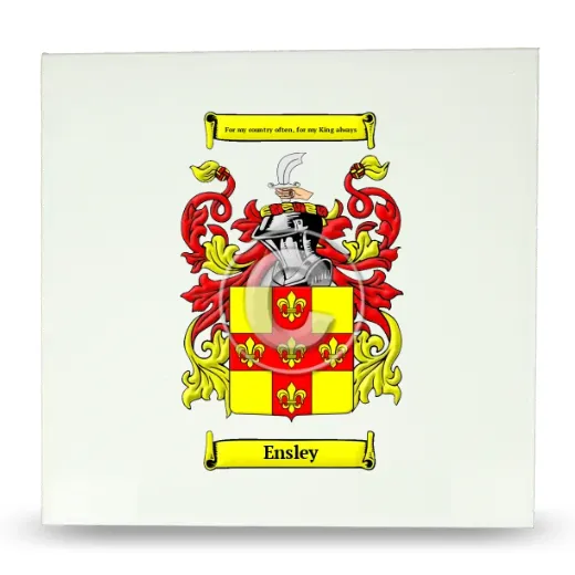 Ensley Large Ceramic Tile with Coat of Arms