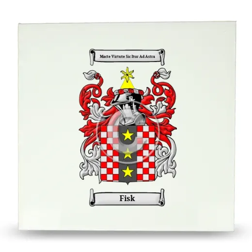Fisk Large Ceramic Tile with Coat of Arms