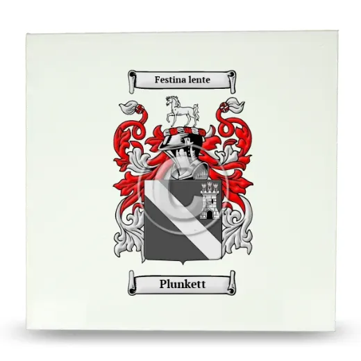 Plunkett Large Ceramic Tile with Coat of Arms